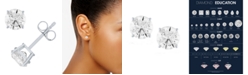 Macy's Diamond (1 ct. t.w.) Stud Earrings in 14k White Gold 